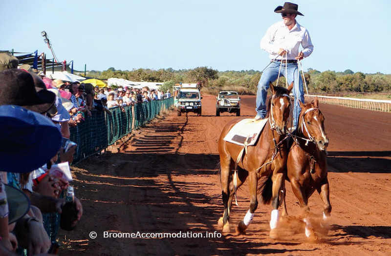 stunt horse riding Broome Races.