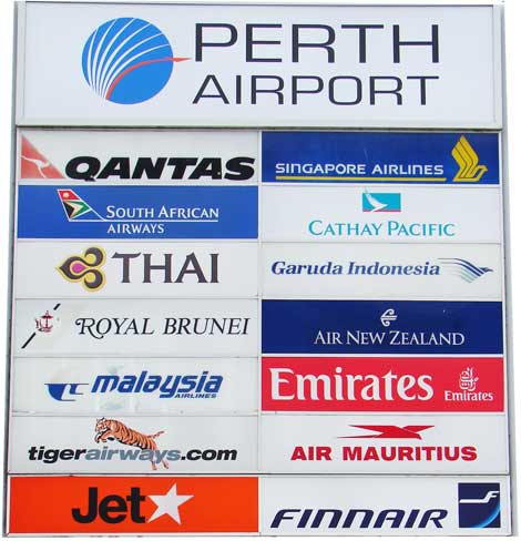 airlines Perth airport
