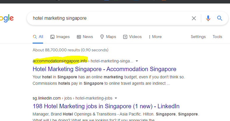 hotel marketing Singapore.
