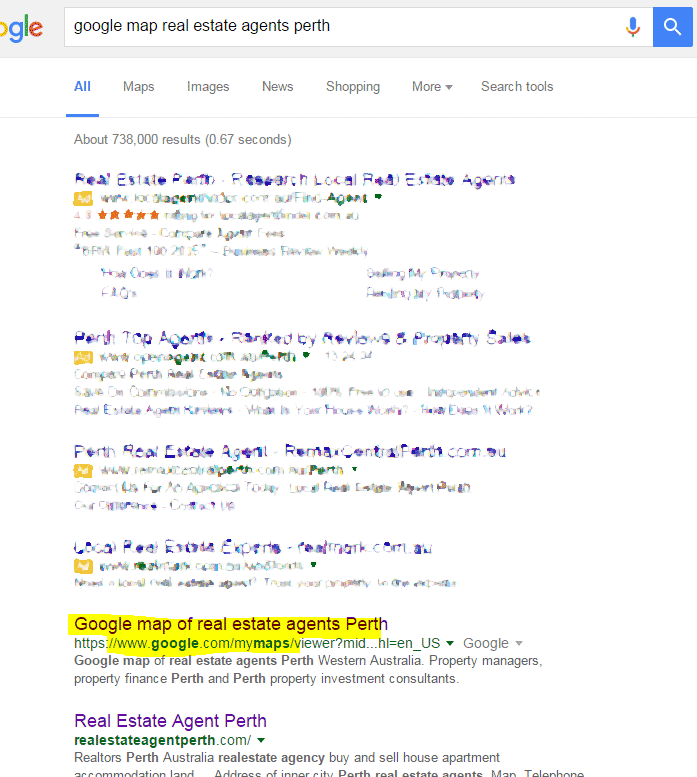 Google map real estate agents Perth
